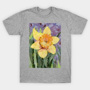 Yellow spring Daffodil in collage T-Shirt